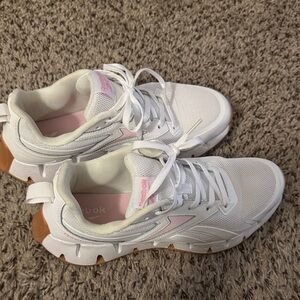 Reebok White and Pink Athletic Shoes